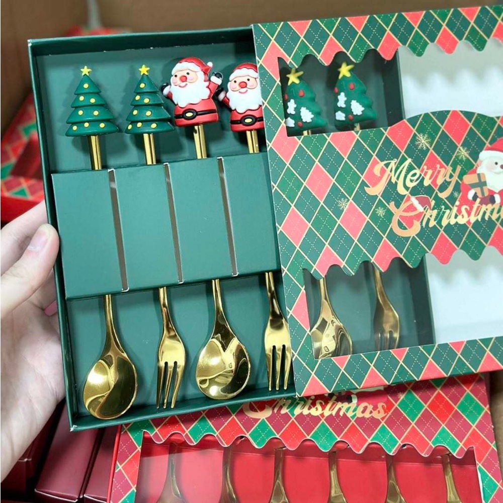 Hotsale Christmas coffee and cake spoons 6 pcs. Perfect gifts for Christmas